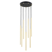 SELTER Design Hanglamp – 7-Lichts Rond Zwart Goud – Luxe Minimalistische Plafondlamp