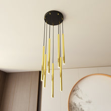 SELTER Design Hanglamp – 7-Lichts Rond Zwart Goud – Luxe Minimalistische Plafondlamp