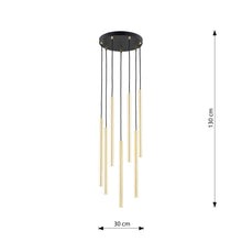 SELTER Design Hanglamp – 7-Lichts Rond Zwart Goud – Luxe Minimalistische Plafondlamp