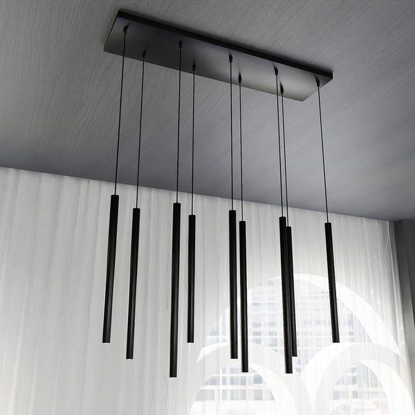 SELTER Design Hanglamp – 9-Lichts Minimalistische Zwarte Plafondlamp – Ultieme Eyecatcher