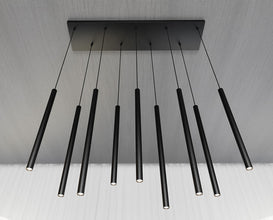 SELTER Design Hanglamp – 9-Lichts Minimalistische Zwarte Plafondlamp – Ultieme Eyecatcher