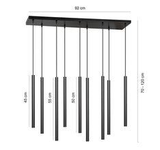 SELTER Design Hanglamp – 9-Lichts Minimalistische Zwarte Plafondlamp – Ultieme Eyecatcher