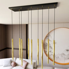 SELTER Design Hanglamp – 9-Lichts Zwart Goud – Luxe Minimalistische Plafondlamp