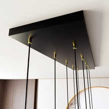 SELTER Design Hanglamp – 9-Lichts Zwart Goud – Luxe Minimalistische Plafondlamp