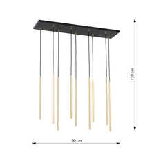 SELTER Design Hanglamp – 9-Lichts Zwart Goud – Luxe Minimalistische Plafondlamp