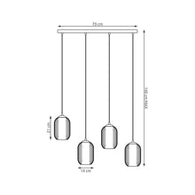 Verdi Hanglamp 4-Lichts – Grafiet Glas | Modern & Karaktervol