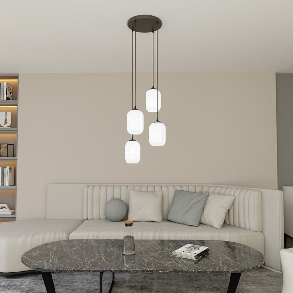 Verdi Hanglamp 4-Lichts – Opaal Glas | Modern Design met Warme Uitstraling